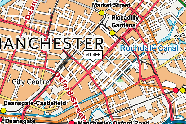 M1 4EE map - OS VectorMap District (Ordnance Survey)