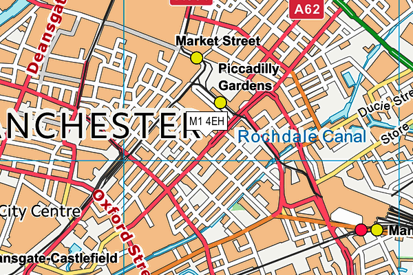 The Gym Group (Manchester Portland Street) map (M1 4EH) - OS VectorMap District (Ordnance Survey)