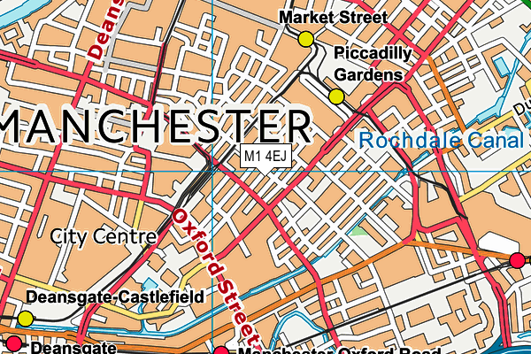 M1 4EJ map - OS VectorMap District (Ordnance Survey)