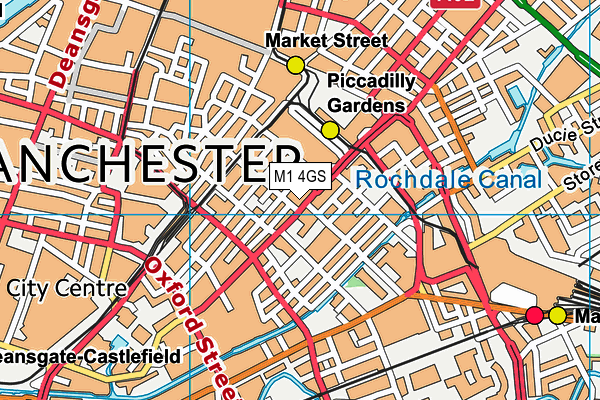 M1 4GS map - OS VectorMap District (Ordnance Survey)