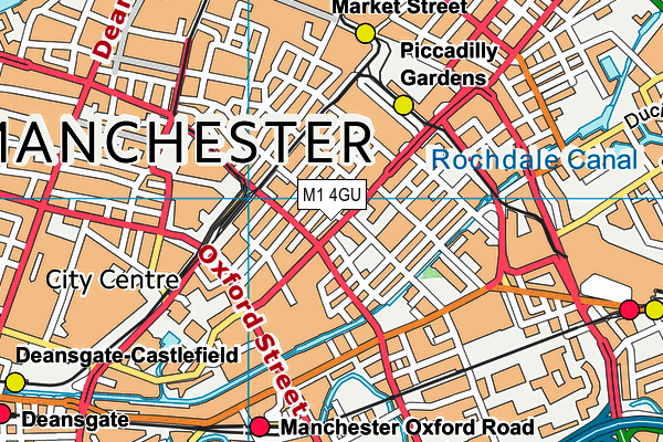 M1 4GU map - OS VectorMap District (Ordnance Survey)