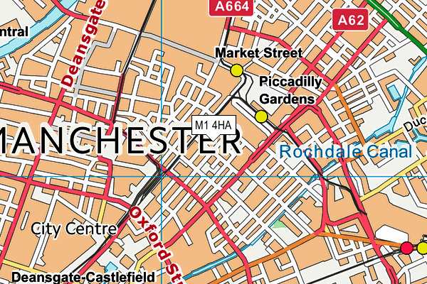 M1 4HA map - OS VectorMap District (Ordnance Survey)