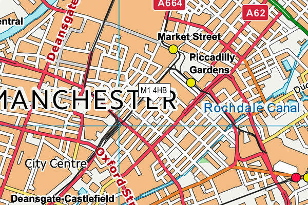 M1 4HB map - OS VectorMap District (Ordnance Survey)