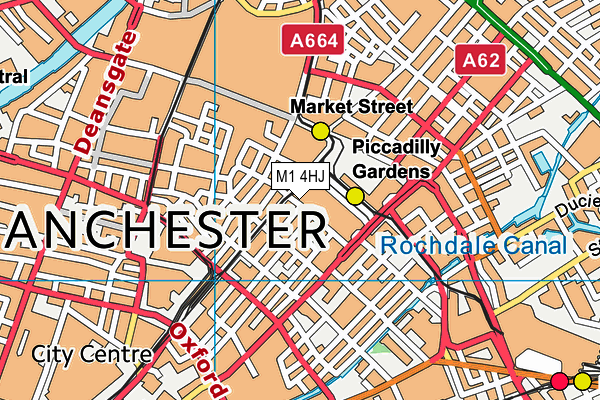 M1 4HJ map - OS VectorMap District (Ordnance Survey)