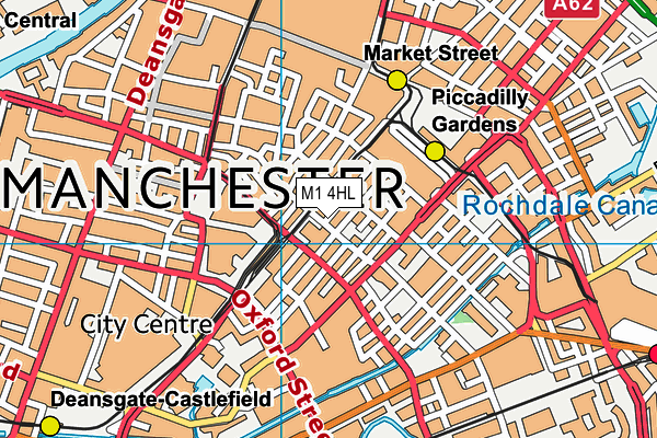 M1 4HL map - OS VectorMap District (Ordnance Survey)