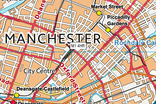 M1 4HR map - OS VectorMap District (Ordnance Survey)