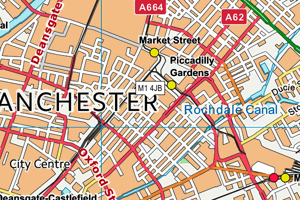 M1 4JB map - OS VectorMap District (Ordnance Survey)