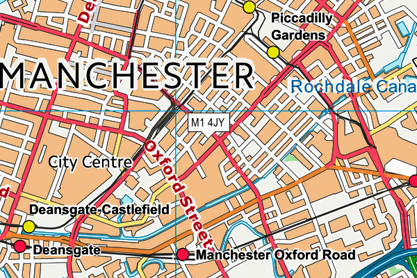 M1 4JY map - OS VectorMap District (Ordnance Survey)