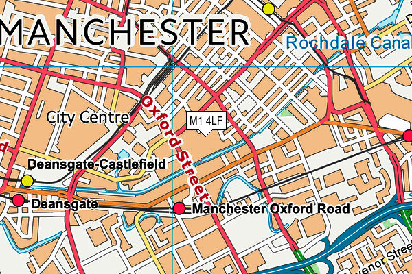 M1 4LF map - OS VectorMap District (Ordnance Survey)