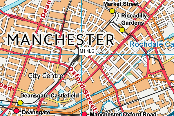 M1 4LG map - OS VectorMap District (Ordnance Survey)