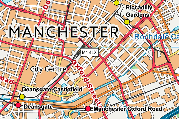 M1 4LX map - OS VectorMap District (Ordnance Survey)