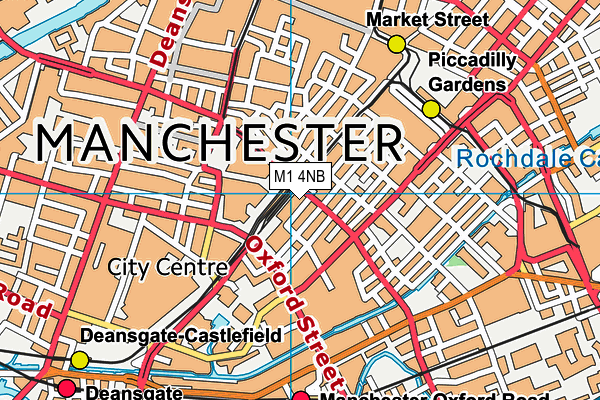 M1 4NB map - OS VectorMap District (Ordnance Survey)