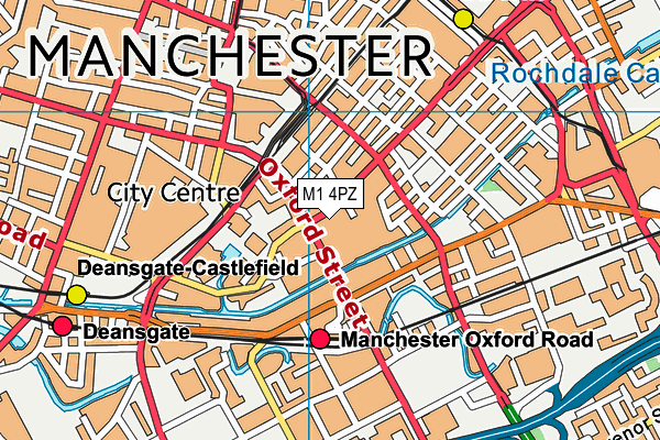 M1 4PZ map - OS VectorMap District (Ordnance Survey)