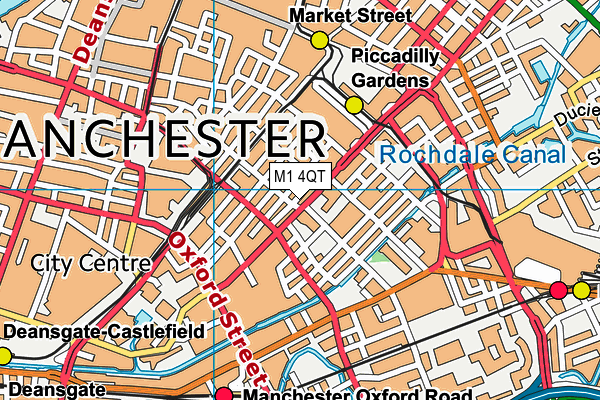 M1 4QT map - OS VectorMap District (Ordnance Survey)