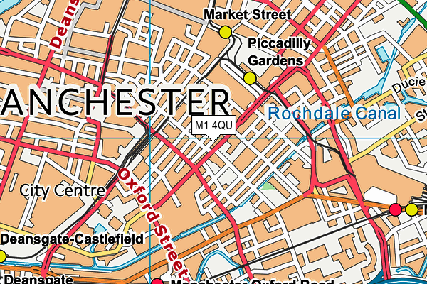 M1 4QU map - OS VectorMap District (Ordnance Survey)