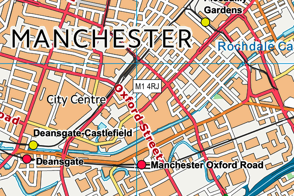 M1 4RJ map - OS VectorMap District (Ordnance Survey)