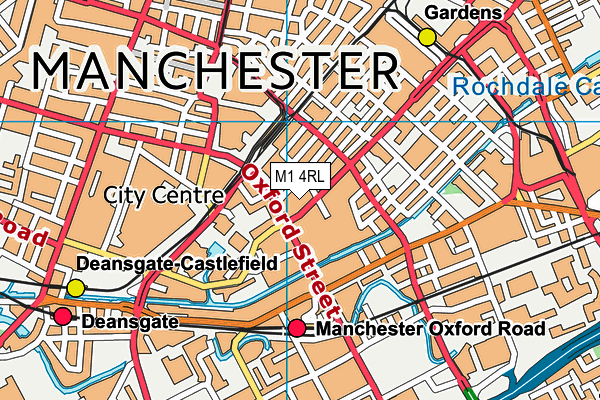 M1 4RL map - OS VectorMap District (Ordnance Survey)