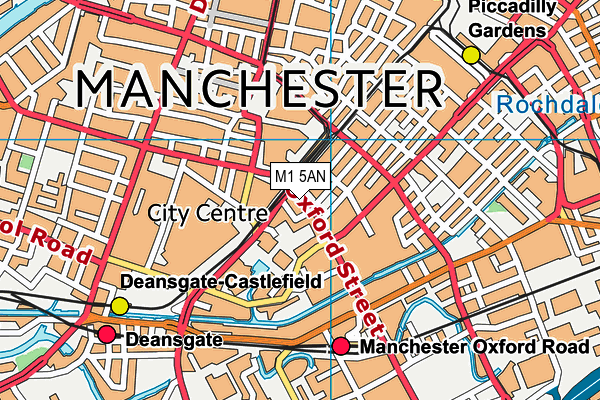 M1 5AN map - OS VectorMap District (Ordnance Survey)