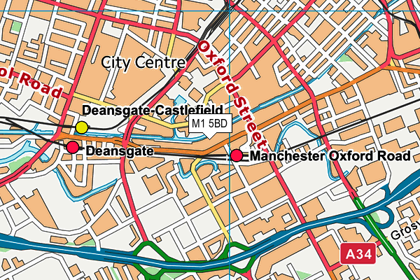 M1 5BD map - OS VectorMap District (Ordnance Survey)