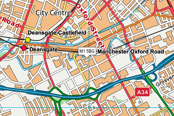 M1 5BG map - OS VectorMap District (Ordnance Survey)