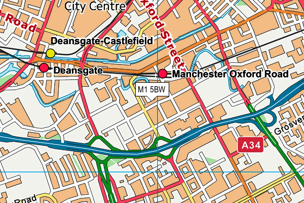 M1 5BW map - OS VectorMap District (Ordnance Survey)