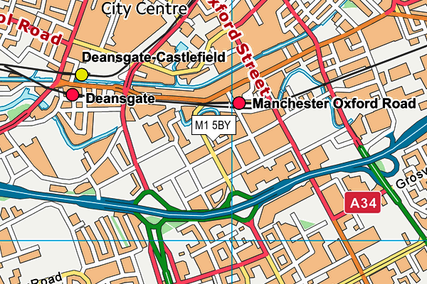 M1 5BY map - OS VectorMap District (Ordnance Survey)