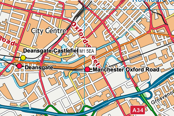 M1 5EA map - OS VectorMap District (Ordnance Survey)