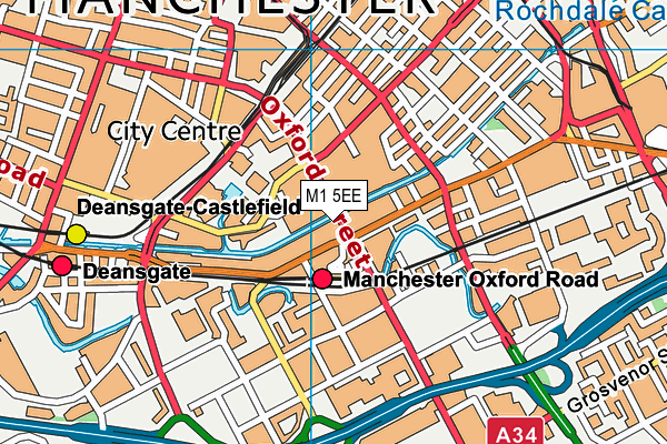 M1 5EE map - OS VectorMap District (Ordnance Survey)