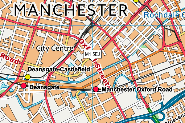 M1 5EJ map - OS VectorMap District (Ordnance Survey)