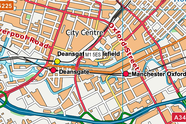 M1 5ES map - OS VectorMap District (Ordnance Survey)