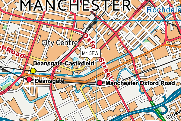 Bannatyne Health Club (Manchester Chepstow Street) map (M1 5FW) - OS VectorMap District (Ordnance Survey)