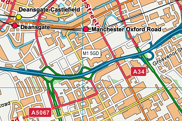 M1 5GD map - OS VectorMap District (Ordnance Survey)