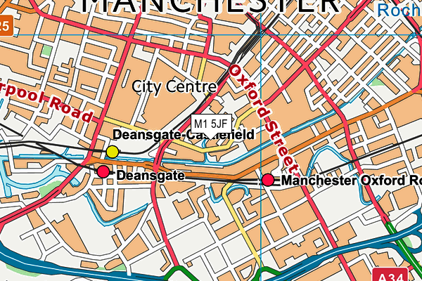 M1 5JF map - OS VectorMap District (Ordnance Survey)