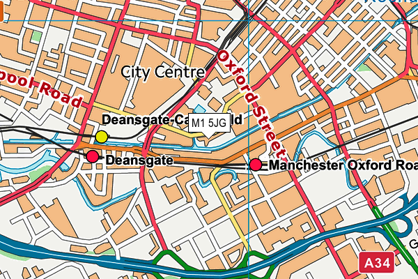 M1 5JG map - OS VectorMap District (Ordnance Survey)