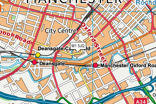 M1 5JQ map - OS VectorMap District (Ordnance Survey)