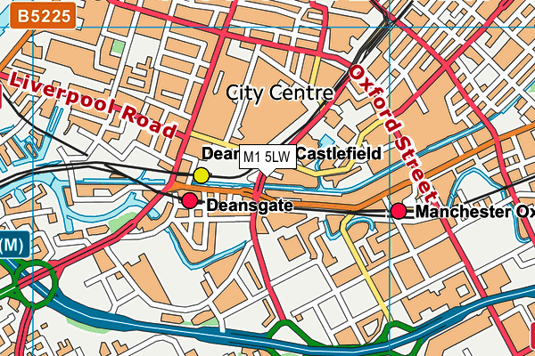 M1 5LW map - OS VectorMap District (Ordnance Survey)