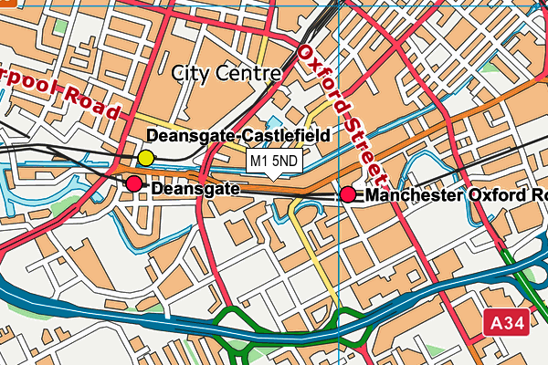 M1 5ND map - OS VectorMap District (Ordnance Survey)