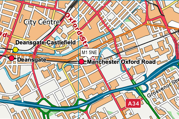 M1 5NE map - OS VectorMap District (Ordnance Survey)