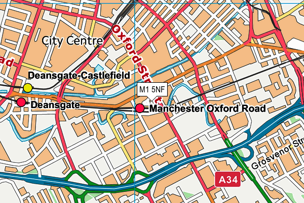 M1 5NF map - OS VectorMap District (Ordnance Survey)