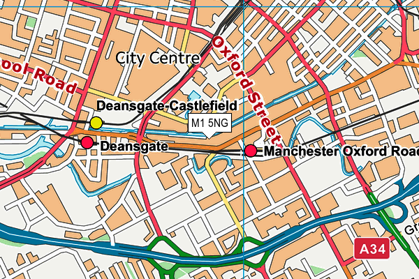 M1 5NG map - OS VectorMap District (Ordnance Survey)