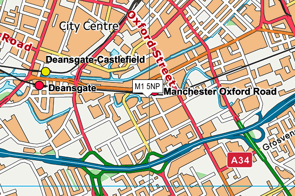 M1 5NP map - OS VectorMap District (Ordnance Survey)