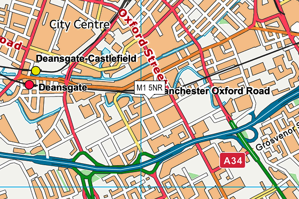 M1 5NR map - OS VectorMap District (Ordnance Survey)