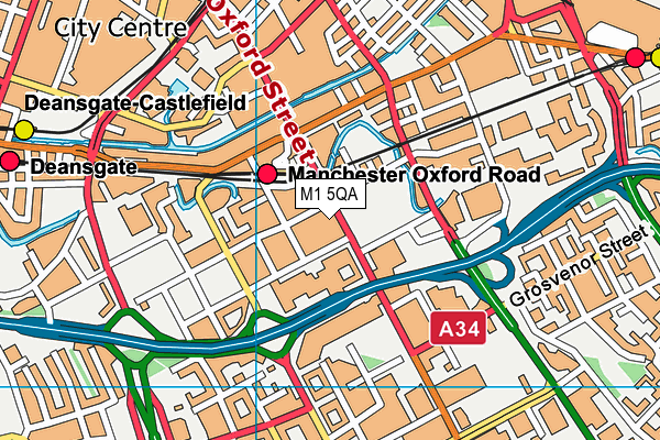 M1 5QA map - OS VectorMap District (Ordnance Survey)