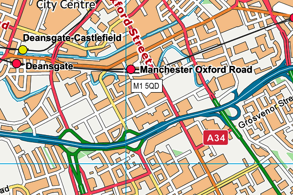 M1 5QD map - OS VectorMap District (Ordnance Survey)