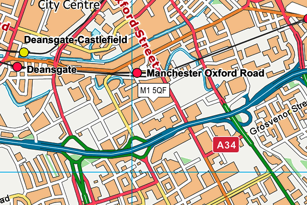 M1 5QF map - OS VectorMap District (Ordnance Survey)