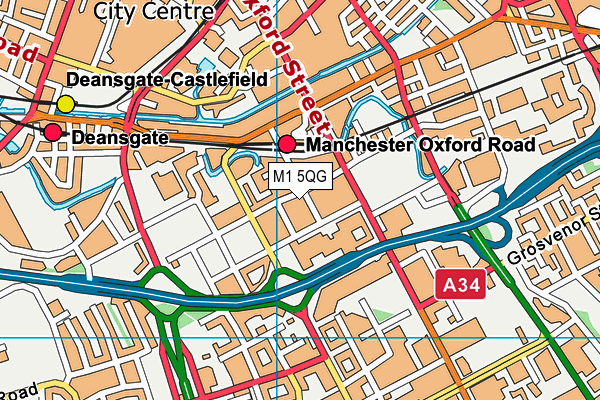 M1 5QG map - OS VectorMap District (Ordnance Survey)