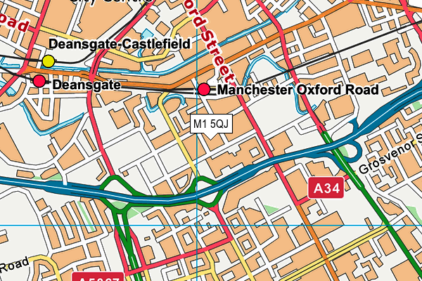 M1 5QJ map - OS VectorMap District (Ordnance Survey)