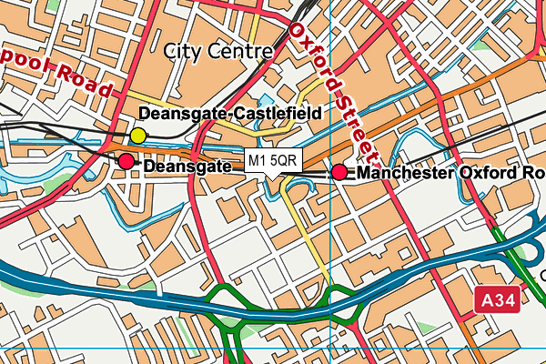 M1 5QR map - OS VectorMap District (Ordnance Survey)