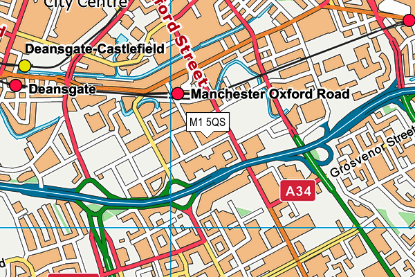 M1 5QS map - OS VectorMap District (Ordnance Survey)