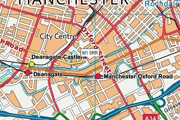 M1 5RR map - OS VectorMap District (Ordnance Survey)